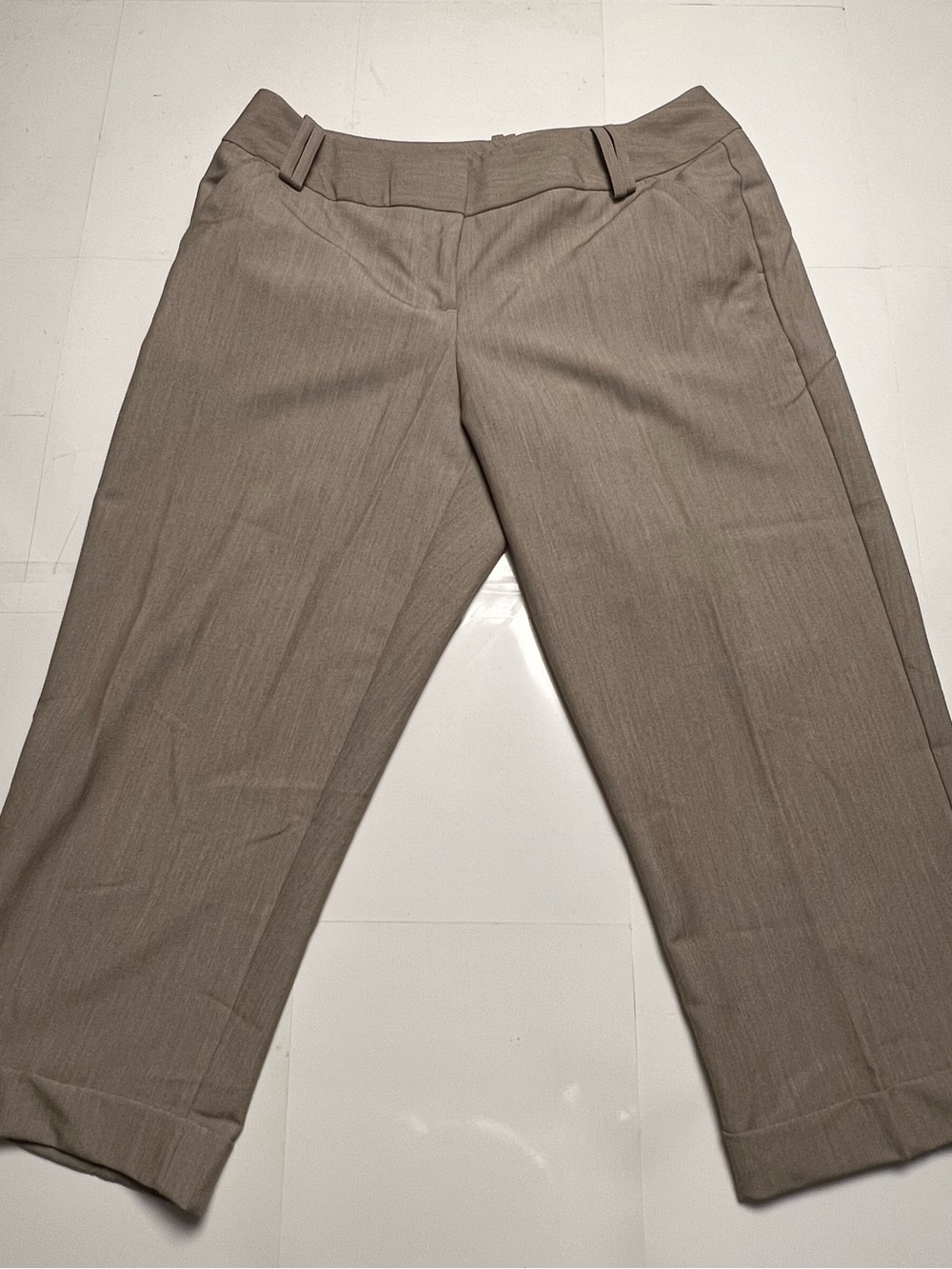 Worthington Women’s Tailored Dress Pants — Taupe Capri Size 10